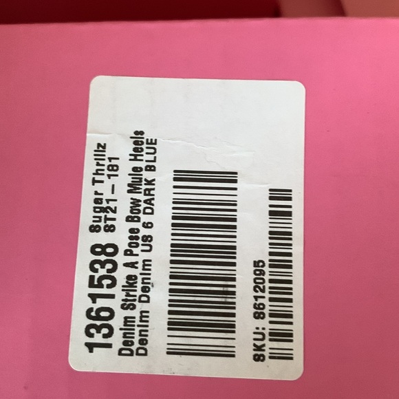 New Sugar Thrillz x Dolls Kill Strike a Pose Denim Platform Heels - Picture 7 of 9